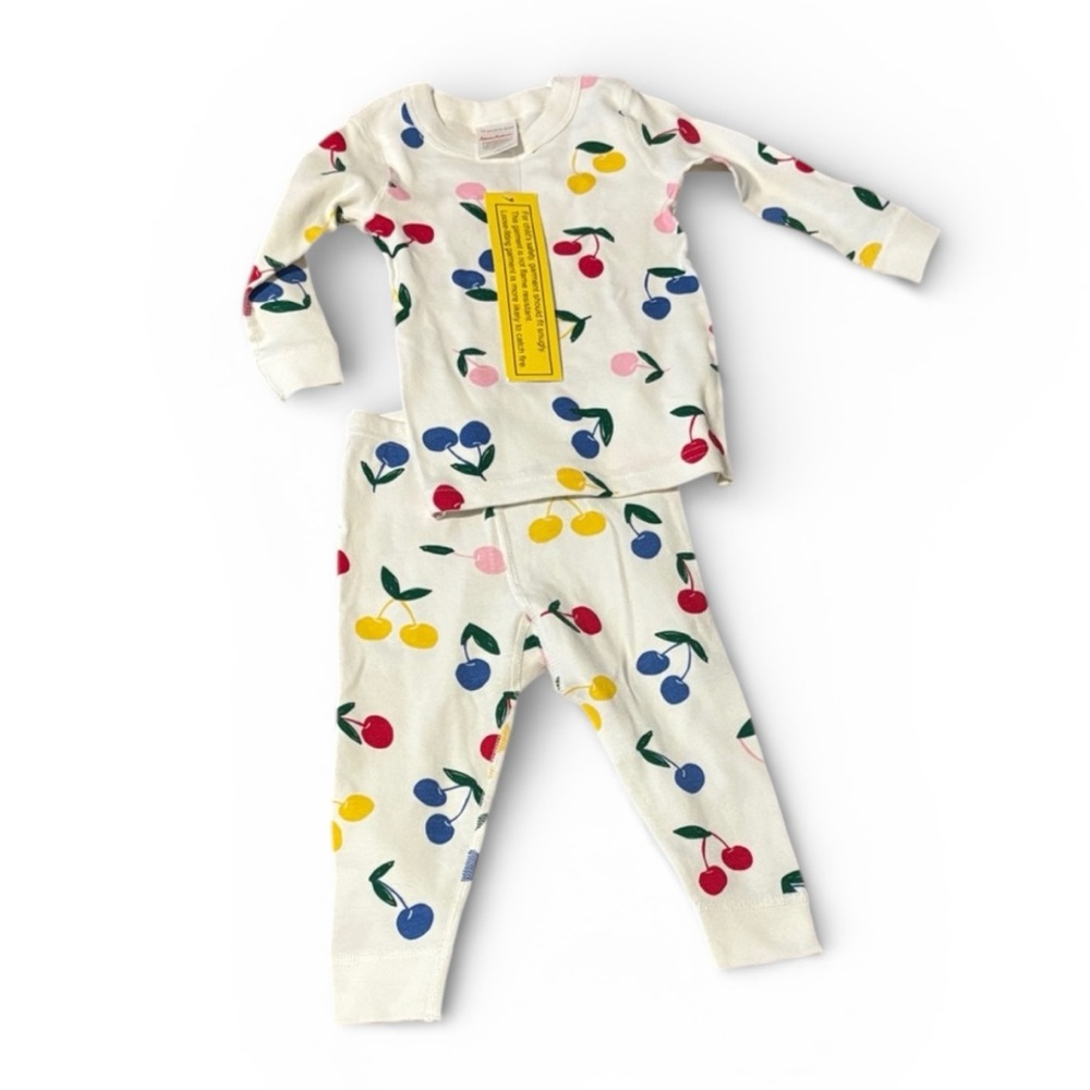 SOLD Hanna Andersson Multicolor Cherry Print 12-18 mo Kids Pajama Set NWT